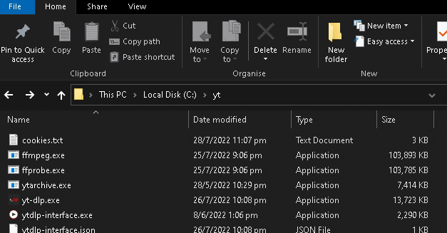 yt-dlp config file location